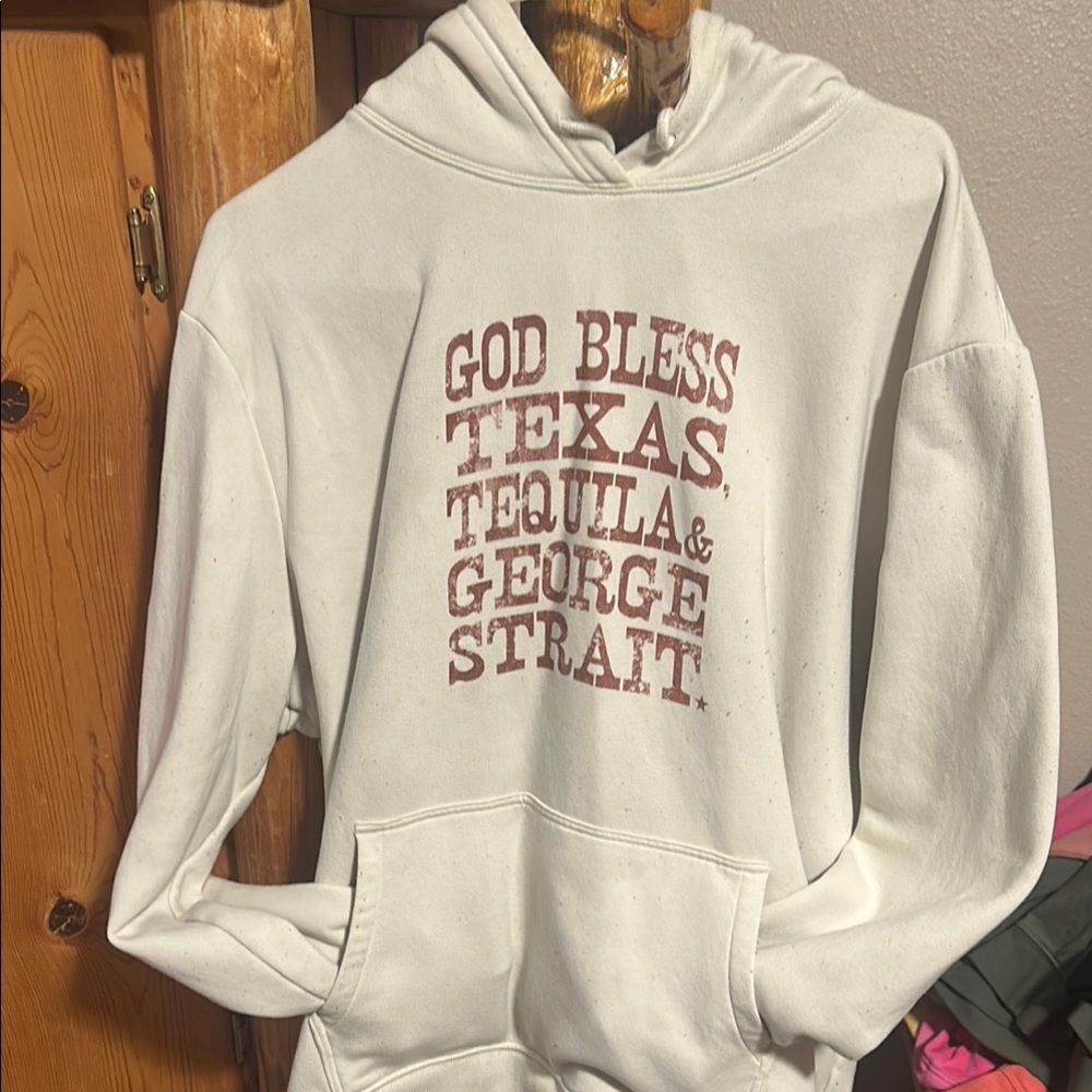 Wrangler Cream Hoodie with Gray Text